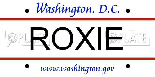 ROXIE District Of Columbia License Plate