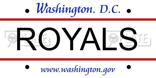 ROYALS District Of Columbia License Plate