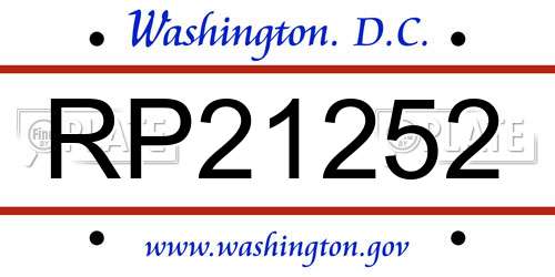RP21252 District Of Columbia License Plate