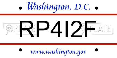 RP4I2F District Of Columbia License Plate