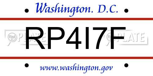 RP4I7F District Of Columbia License Plate