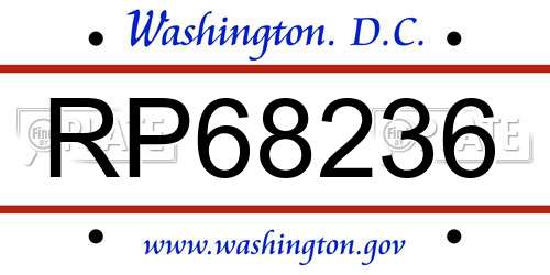 RP68236 District Of Columbia License Plate