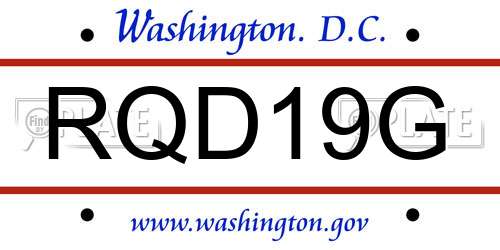 RQD19G District Of Columbia License Plate