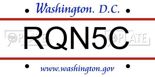 RQN5C District Of Columbia License Plate