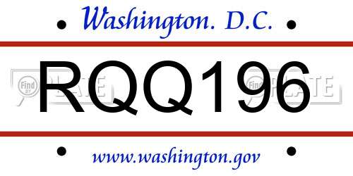 RQQ196 District Of Columbia License Plate