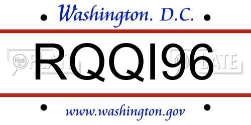 RQQI96 District Of Columbia License Plate