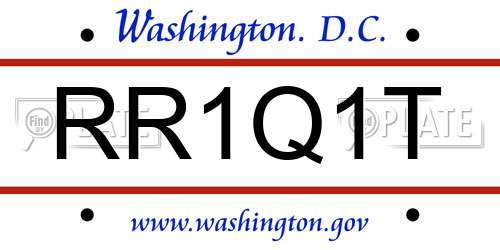 RR1Q1T District Of Columbia License Plate