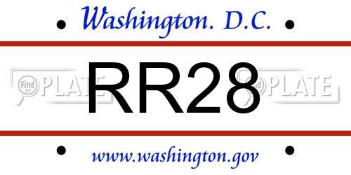 RR28 District Of Columbia License Plate