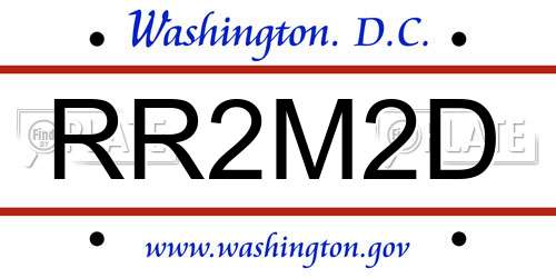 RR2M2D District Of Columbia License Plate