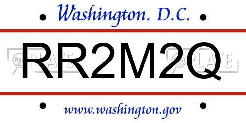 RR2M2Q District Of Columbia License Plate