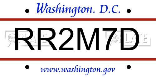 RR2M7D District Of Columbia License Plate