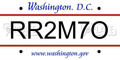 RR2M7O District Of Columbia License Plate