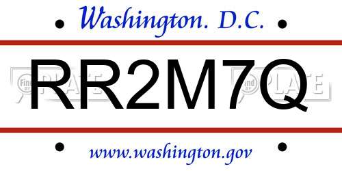 RR2M7Q District Of Columbia License Plate