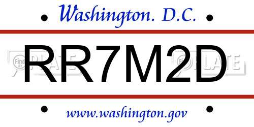 RR7M2D District Of Columbia License Plate