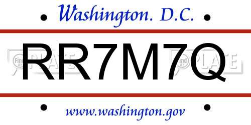 RR7M7Q District Of Columbia License Plate