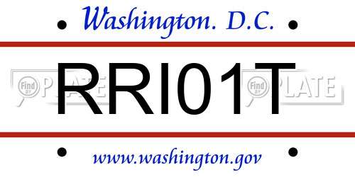 RRI01T District Of Columbia License Plate
