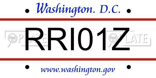 RRI01Z District Of Columbia License Plate