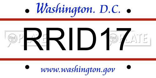 RRID17 District Of Columbia License Plate