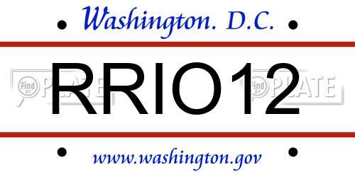 RRIO12 District Of Columbia License Plate