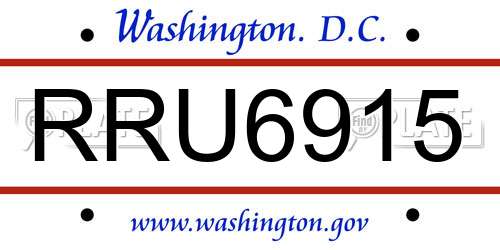 RRU6915 District Of Columbia License Plate