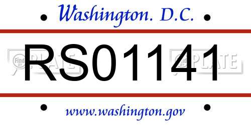 RS01141 District Of Columbia License Plate