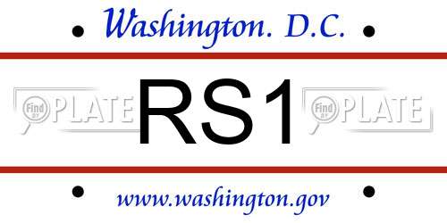RS1 District Of Columbia License Plate