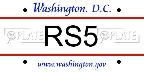RS5 District Of Columbia License Plate
