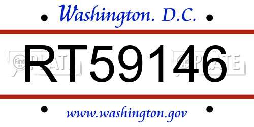 RT59146 District Of Columbia License Plate