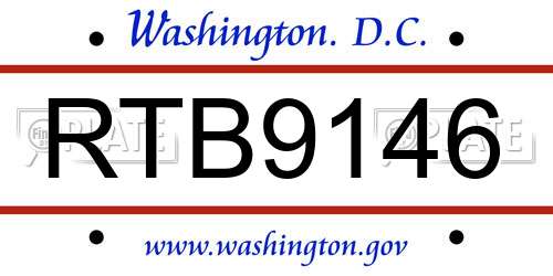 RTB9146 District Of Columbia License Plate