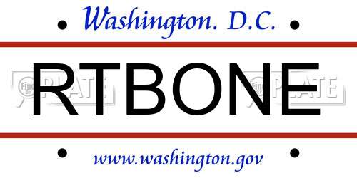 RTBONE District Of Columbia License Plate