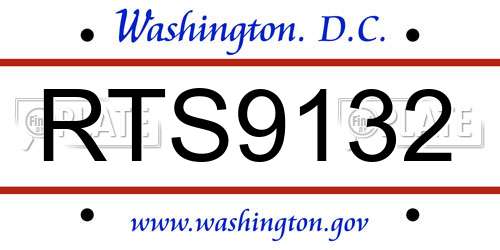 RTS9132 District Of Columbia License Plate