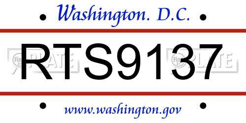 RTS9137 District Of Columbia License Plate