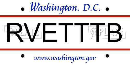 RVETTTB District Of Columbia License Plate