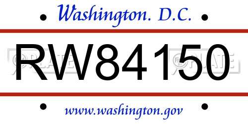 RW84150 District Of Columbia License Plate