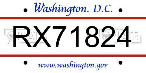 RX71824 District Of Columbia License Plate