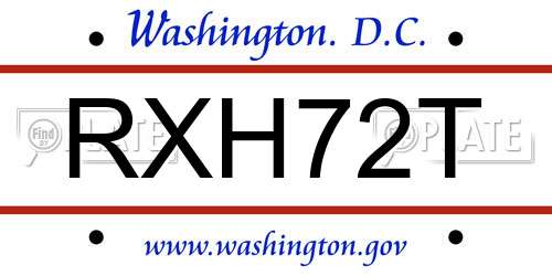 RXH72T District Of Columbia License Plate