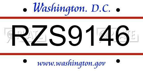 RZS9146 District Of Columbia License Plate