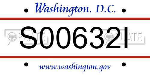 S00632I District Of Columbia License Plate