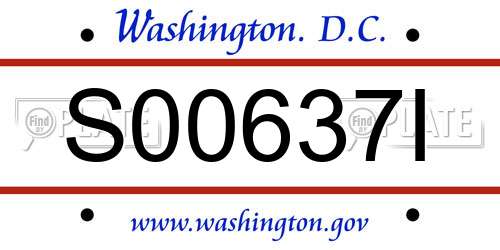 S00637I District Of Columbia License Plate