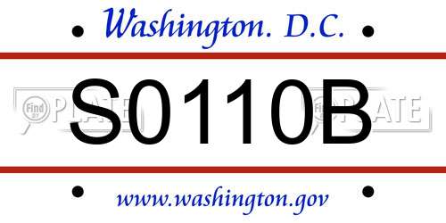 S0110B District Of Columbia License Plate