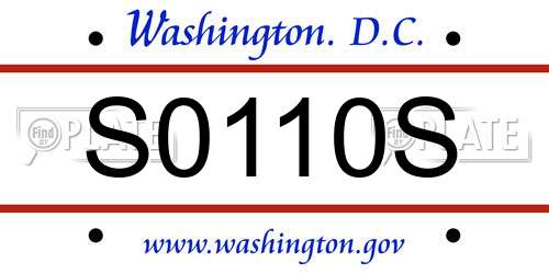 S0110S District Of Columbia License Plate