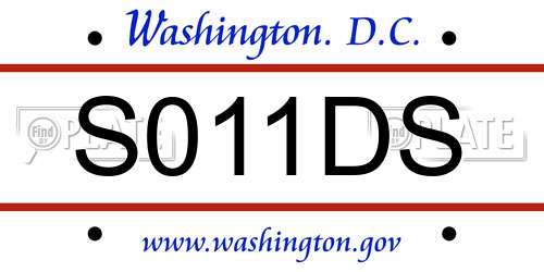 S011DS District Of Columbia License Plate