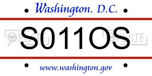 S011OS District Of Columbia License Plate