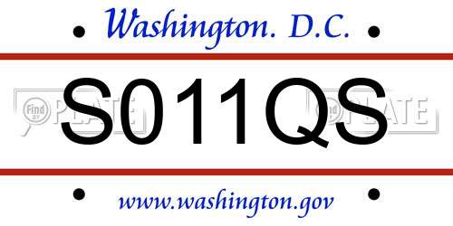 S011QS District Of Columbia License Plate