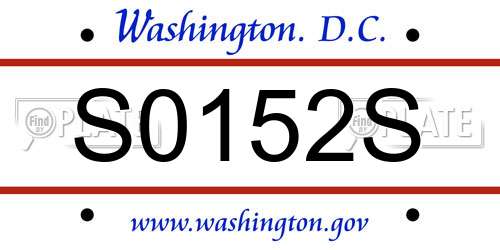 S0152S District Of Columbia License Plate
