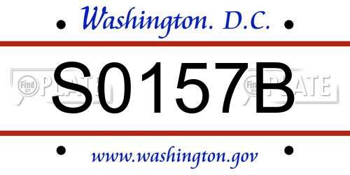 S0157B District Of Columbia License Plate