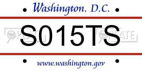 S015TS District Of Columbia License Plate
