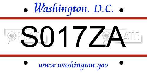 S017ZA District Of Columbia License Plate