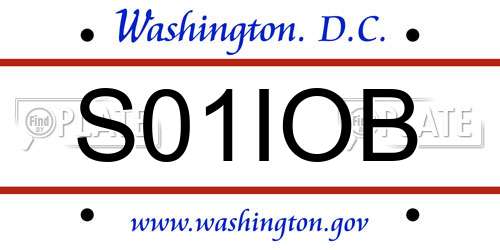 S01IOB District Of Columbia License Plate