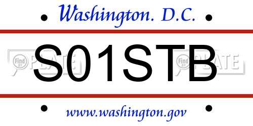 S01STB District Of Columbia License Plate